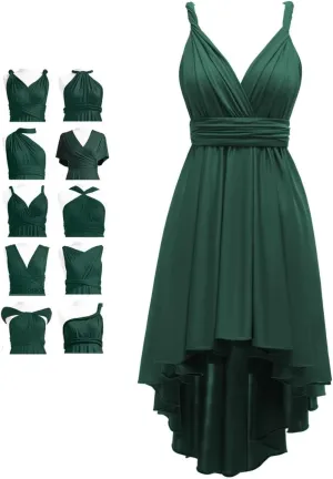 Infinity Bridesmaid Dresses for Wedding Short Convertible Multiway Transformer High Low Party Gowns with Bandeau