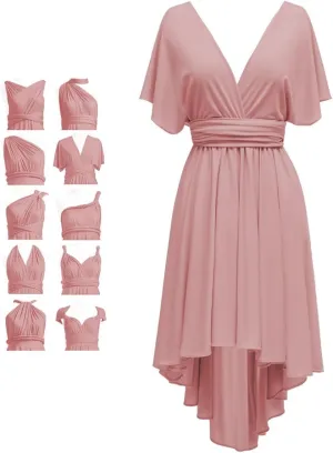 Infinity Bridesmaid Dresses for Wedding Short Convertible Multiway Transformer High Low Party Gowns with Bandeau