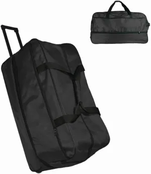Ironbar Duffle Bag Travel Suitcase Large Foldable Expandable, Sports Gym Tote Bag, Carry On Weekender Men Women Unisex Black (Black)
