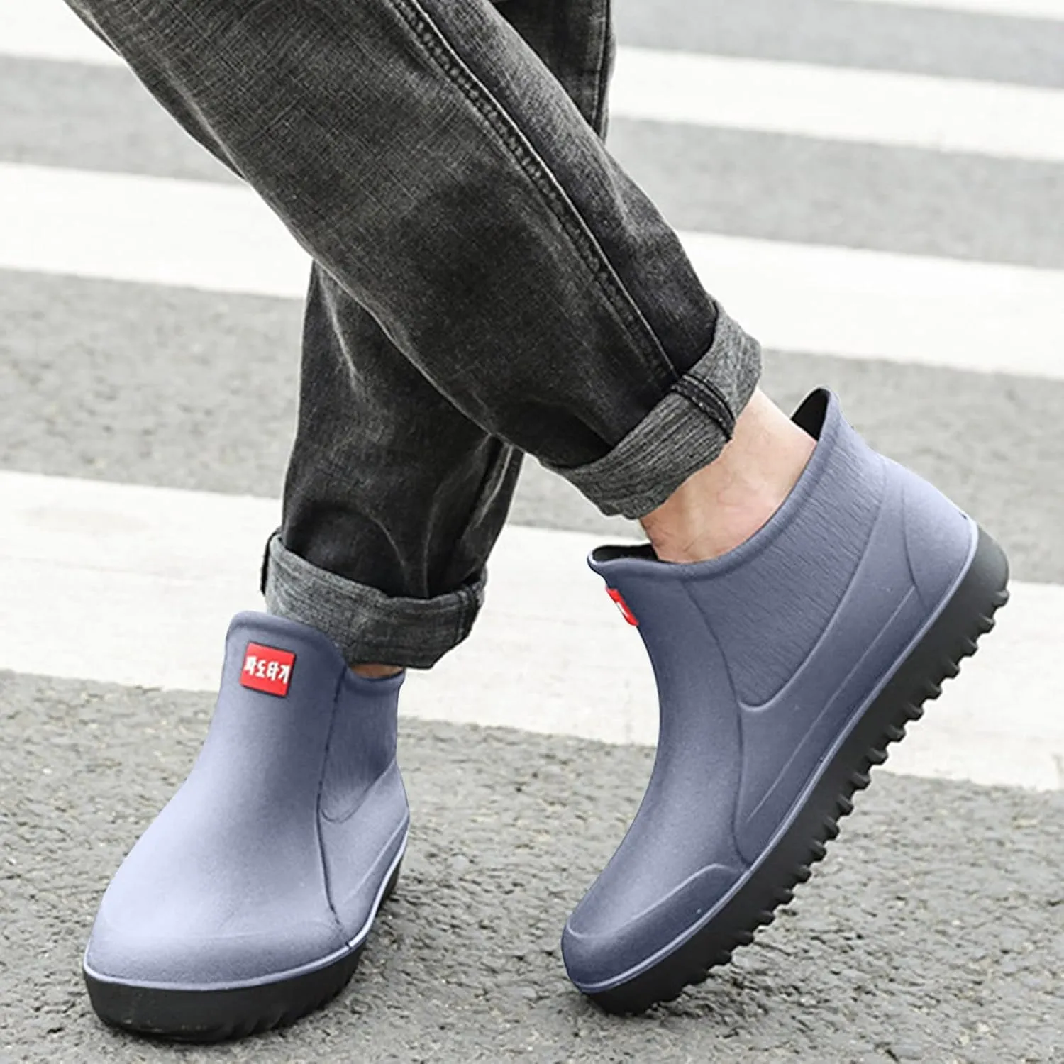 IWIHMIV Ankle Rain Boots for Women Rain Boots for Women Lightweight Waterproof Rubber Boots Women's Comfort Non-Slip Outdoor Rain Boots
