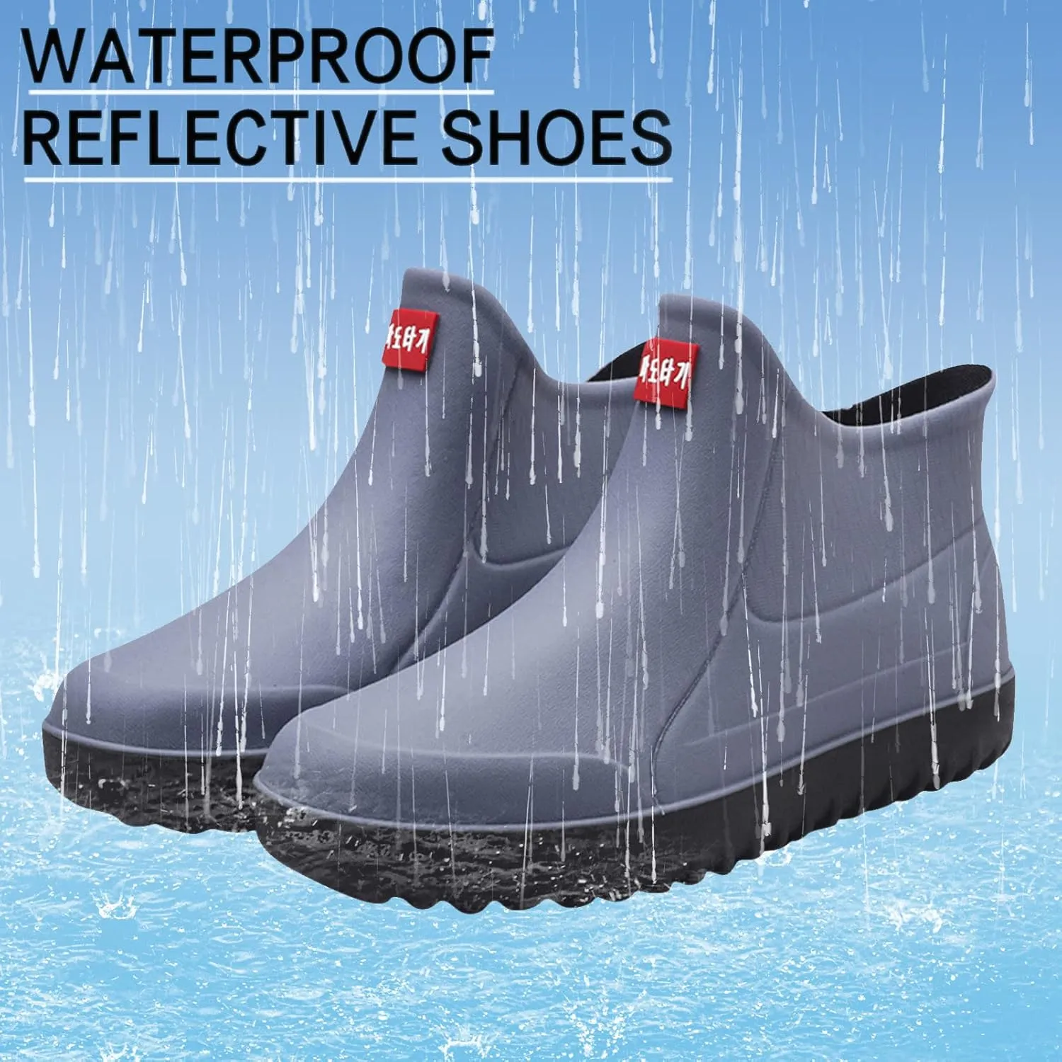 IWIHMIV Ankle Rain Boots for Women Rain Boots for Women Lightweight Waterproof Rubber Boots Women's Comfort Non-Slip Outdoor Rain Boots