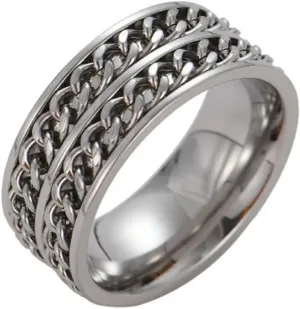 Jewelry for Women Rings, Cute Ring Double Chain Stainless Steel Womens Jewelry