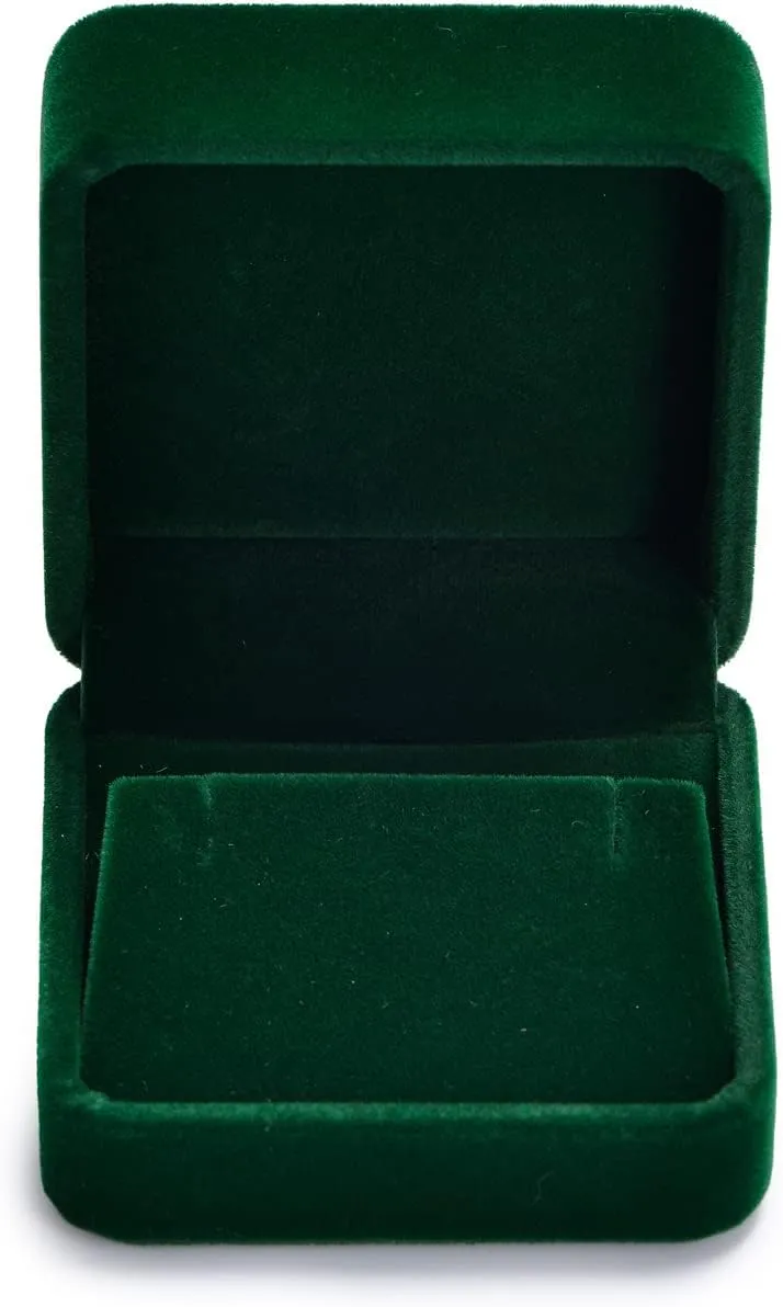 Jewelry Gift Box for Earrings Small Green Velvet Jewelry Earrings Gift Box