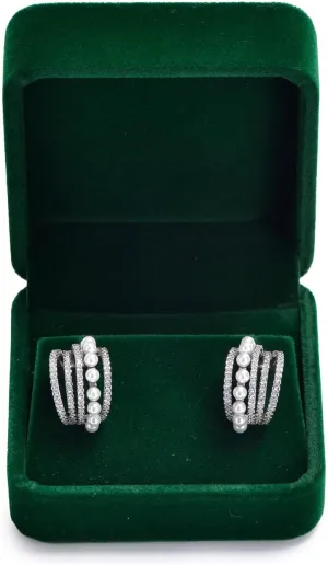 Jewelry Gift Box for Earrings Small Green Velvet Jewelry Earrings Gift Box