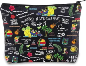 JNIAP Music Lyrics Makeup Bag Singer Album Inspired Gifts Singer Fans Gift Song Lyrics Zipper Pouch Singer Merchandise (want to paris black mb)