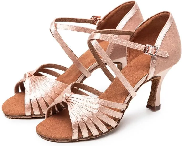 JUODVMP Ballroom Latin Shoes Women Salsa Tango Practice Dance Shoes Model KCBD
