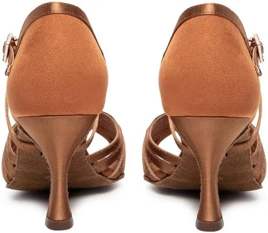 JUODVMP Ballroom Latin Shoes Women Salsa Tango Practice Dance Shoes Model KCBD