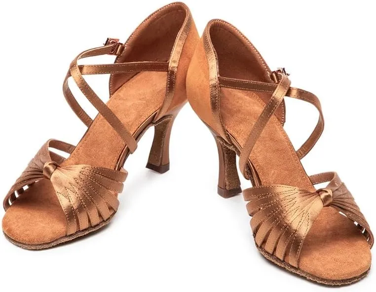 JUODVMP Ballroom Latin Shoes Women Salsa Tango Practice Dance Shoes Model KCBD
