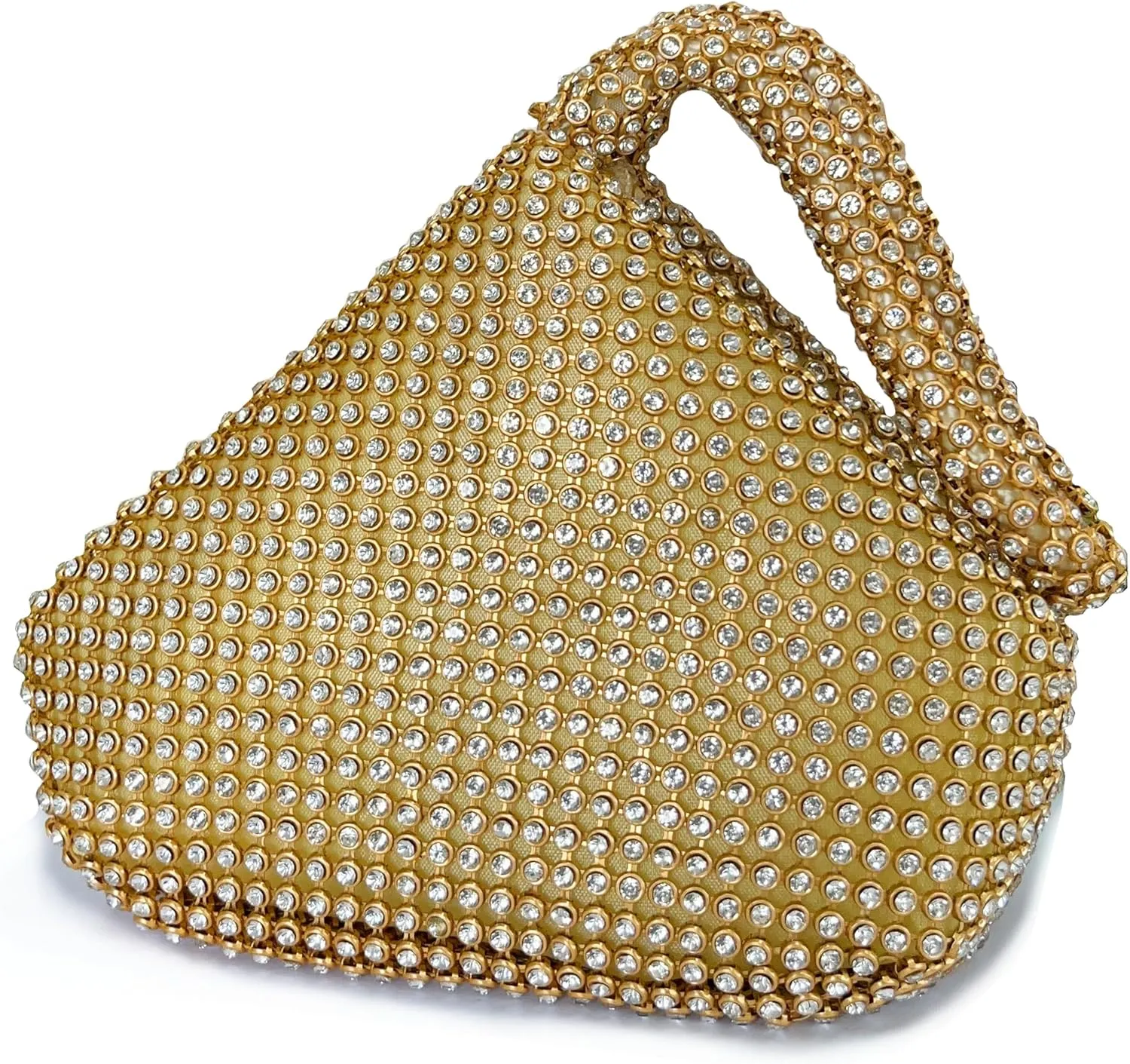 KAITAK Women's Rhinestone Clutch Evening Bags Mini Sparkly Glitter Triangle Purse for Party Prom