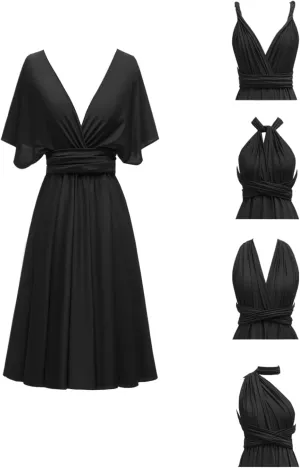 Knee Length Infinity Dress with Bandeau Short Convertible Bridesmaid Dresses Multi-Way Transformer Cocktail Gown