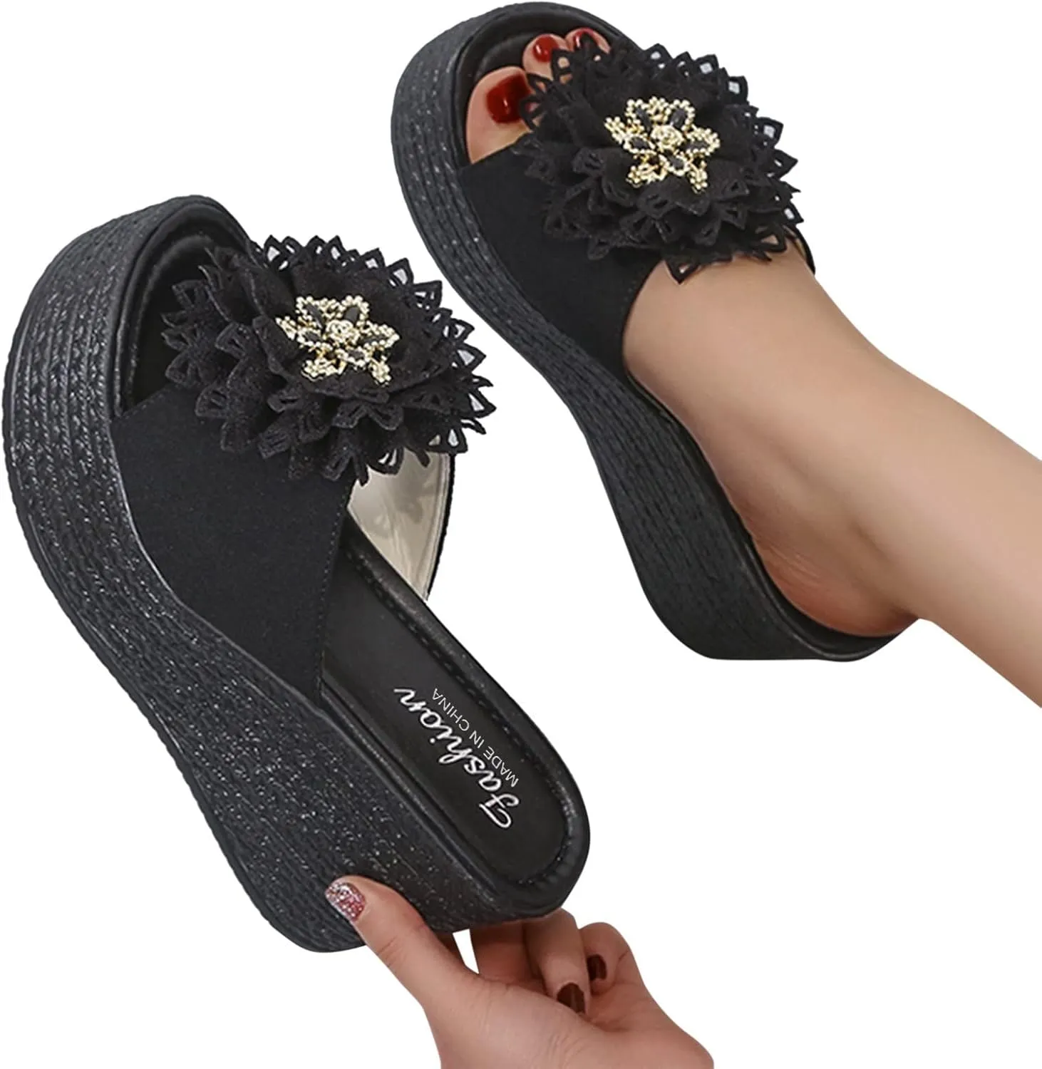 Knot Fashion Beach Wedges Sandals Shoes Toe Womens Open Slippers Women's Wedges Wedge Clear Sandals