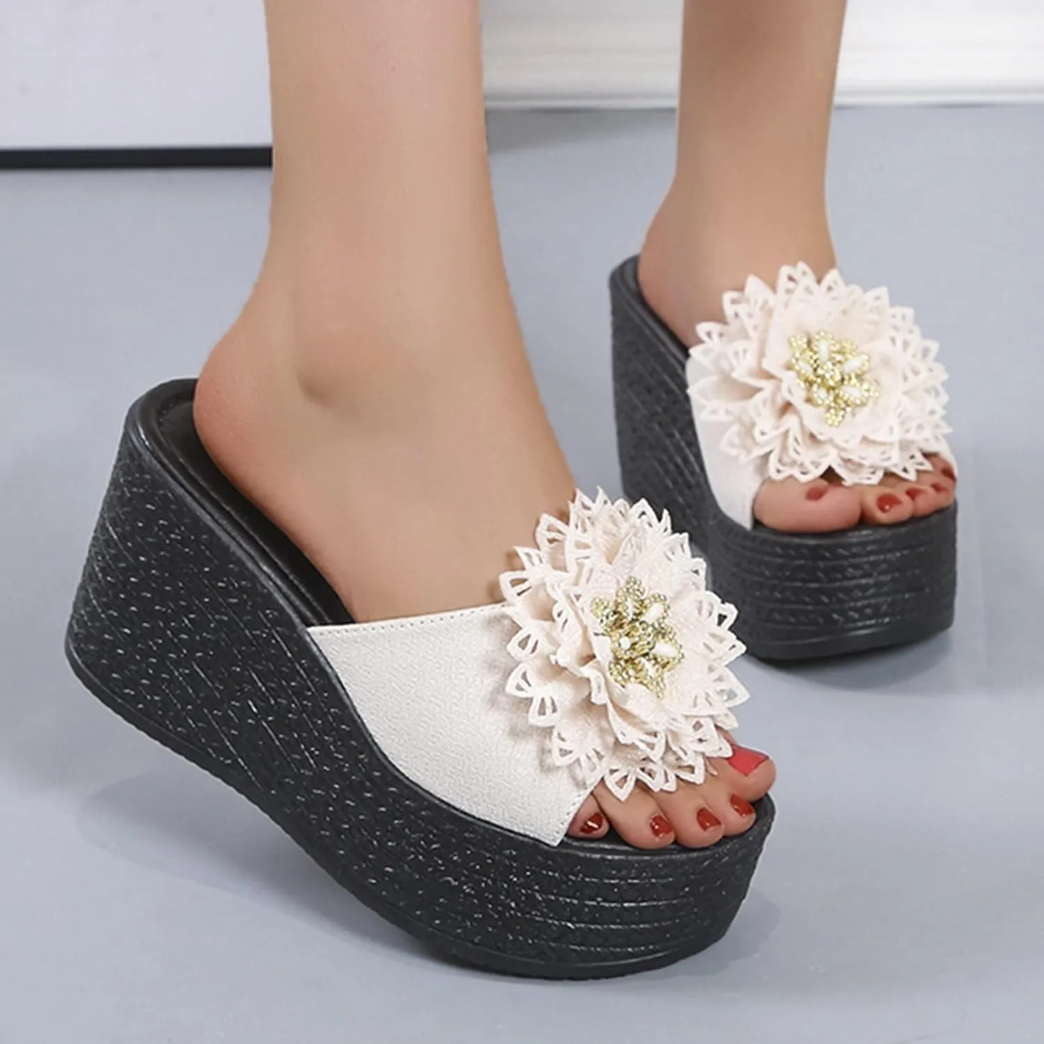 Knot Fashion Beach Wedges Sandals Shoes Toe Womens Open Slippers Women's Wedges Wedge Clear Sandals