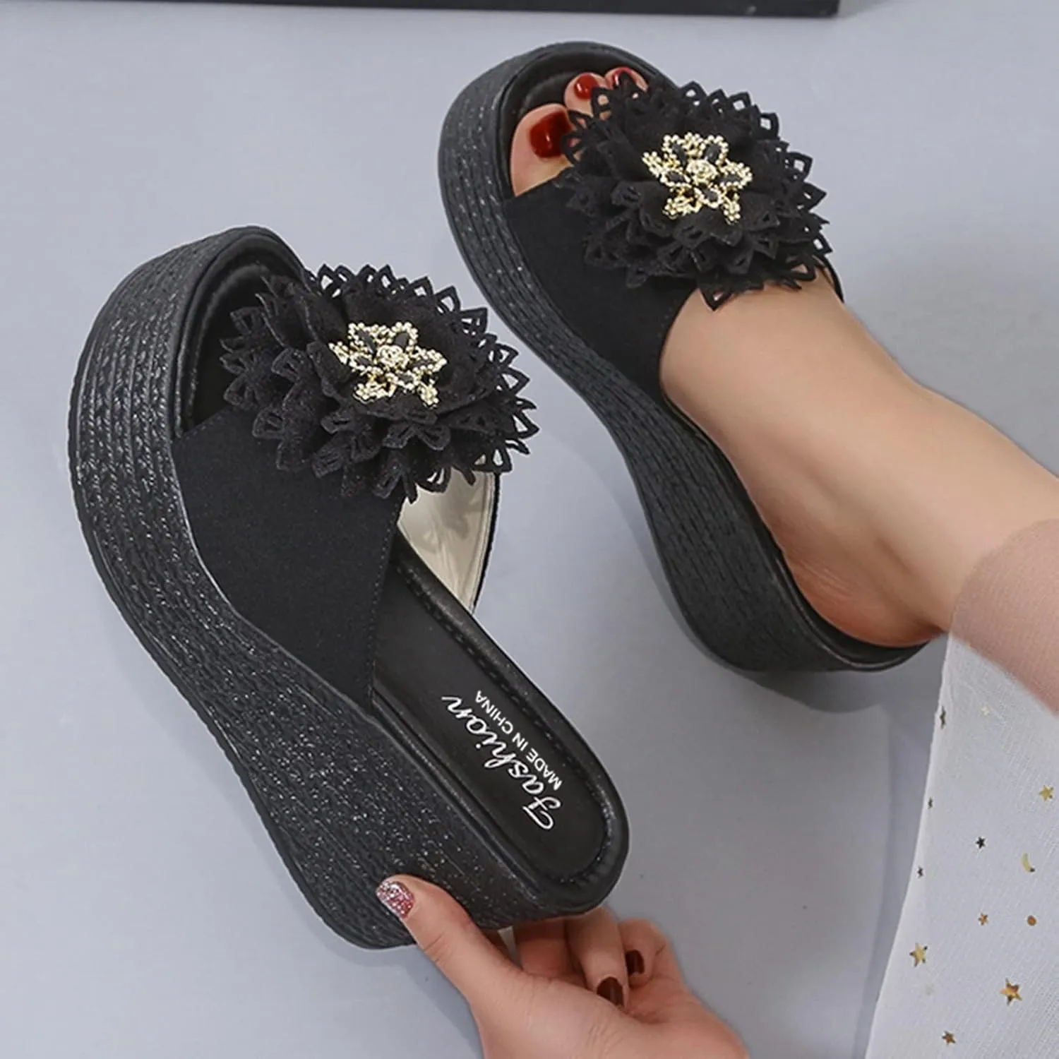Knot Fashion Beach Wedges Sandals Shoes Toe Womens Open Slippers Women's Wedges Wedge Clear Sandals