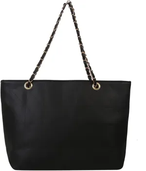 Ladies Fashion Solid Color Leather Diamond Bag Zipper Metal Chain Shoulder Strap Bag Shoulder Bags Men (Black, One Size)