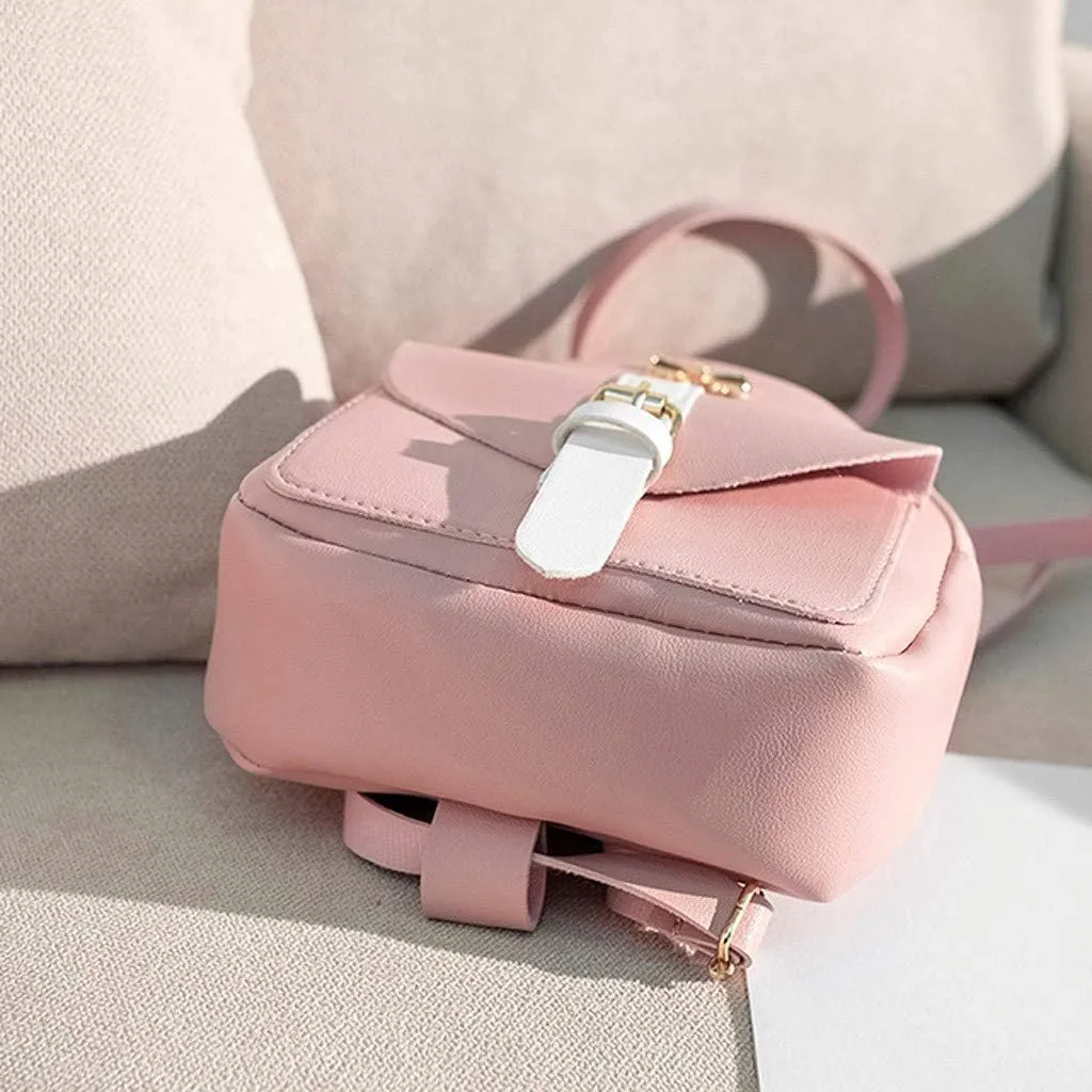 Ladies Multipurpose Design Handbag Retro Large Capacity Solid Soft Fashion Backpacks Purse Necessities for Women