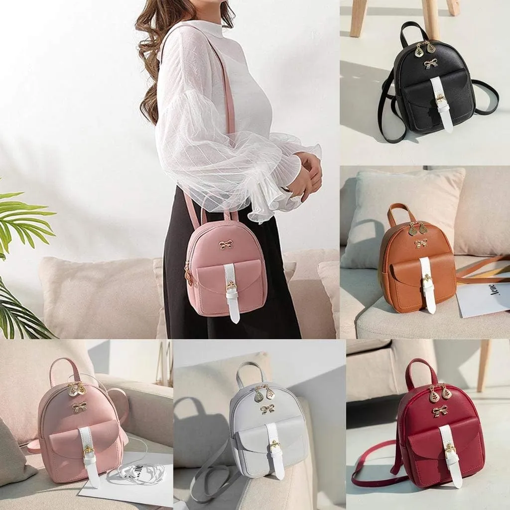 Ladies Multipurpose Design Handbag Retro Large Capacity Solid Soft Fashion Backpacks Purse Necessities for Women