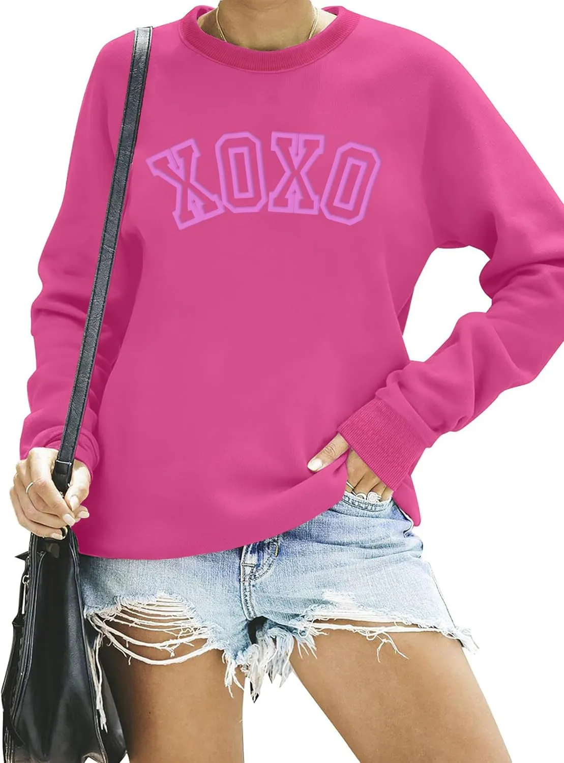 LAZYCHILD Women Valentines Sweatshirt: Cute Heart Graphic Shirts Valentine Pullover Long Sleeve Tops