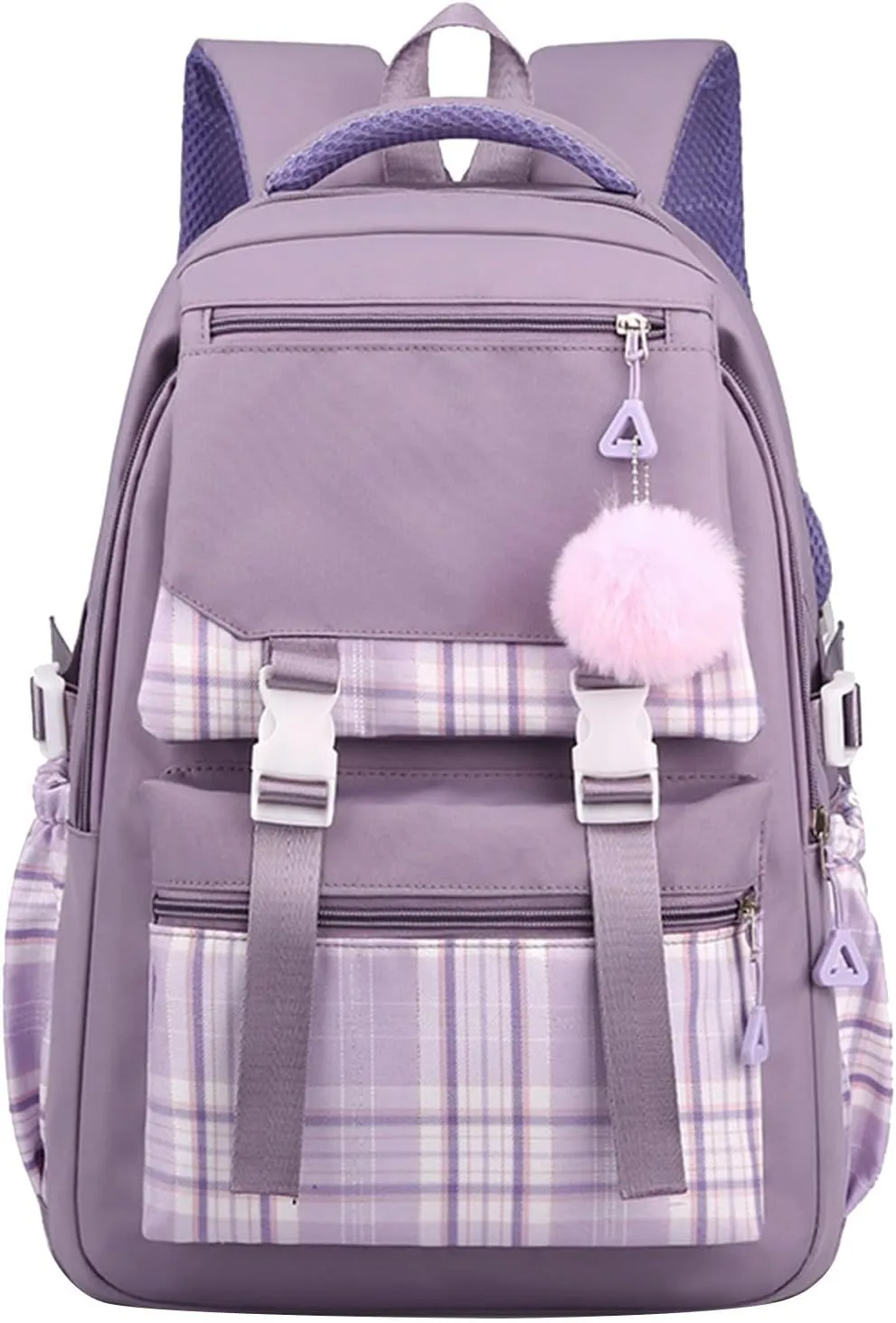 Leather Backpack Purse for Women Retro Large Capacity Solid Soft Fashion Backpacks Zipper Animal Print Rucksack(Purple)