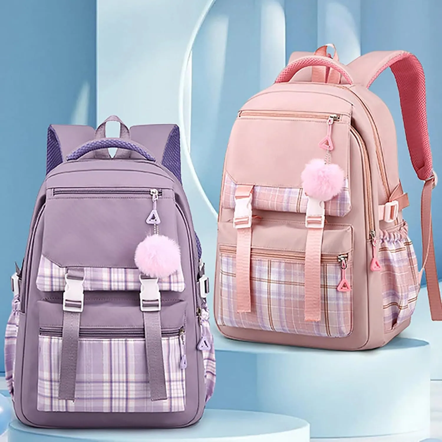 Leather Backpack Purse for Women Retro Large Capacity Solid Soft Fashion Backpacks Zipper Animal Print Rucksack(Purple)