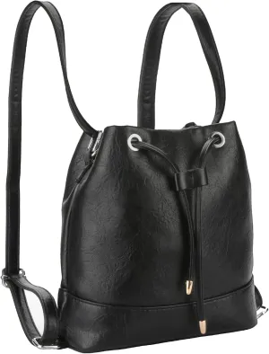 Leather Backpack Purse for Women Small Backpack Purse Convertible Shoulder Bag Handbag Lady Work Casual Bag