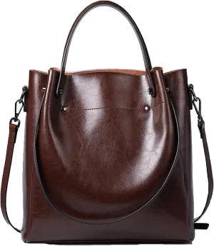 Leather Handbags for Women Satchel Purses Handmade Shoulder Bag Cowhide Top Handle Handbag Totes