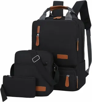 Leather Travel Backpack for Women Casual Daypack with Anti-Theft Back Pocket Stylish Daypack Purse Shoulder Bag(Black)