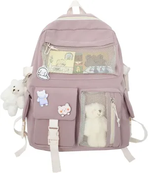 Leather Travel Backpack for Women Convertible Shoulder Bags with Wristlet for Work College Clear Mini Backpack(One Size)