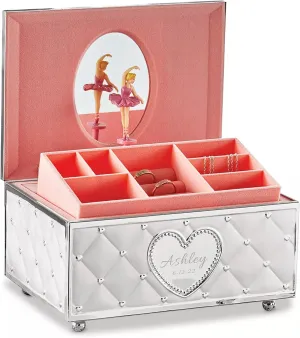 Lenox Personalized Childhood Memories Ballerina Jewelry Box, Custom Engraved Musical Jewelry Organizer, My First Jewelry Box for Kids, Children, Little Girls