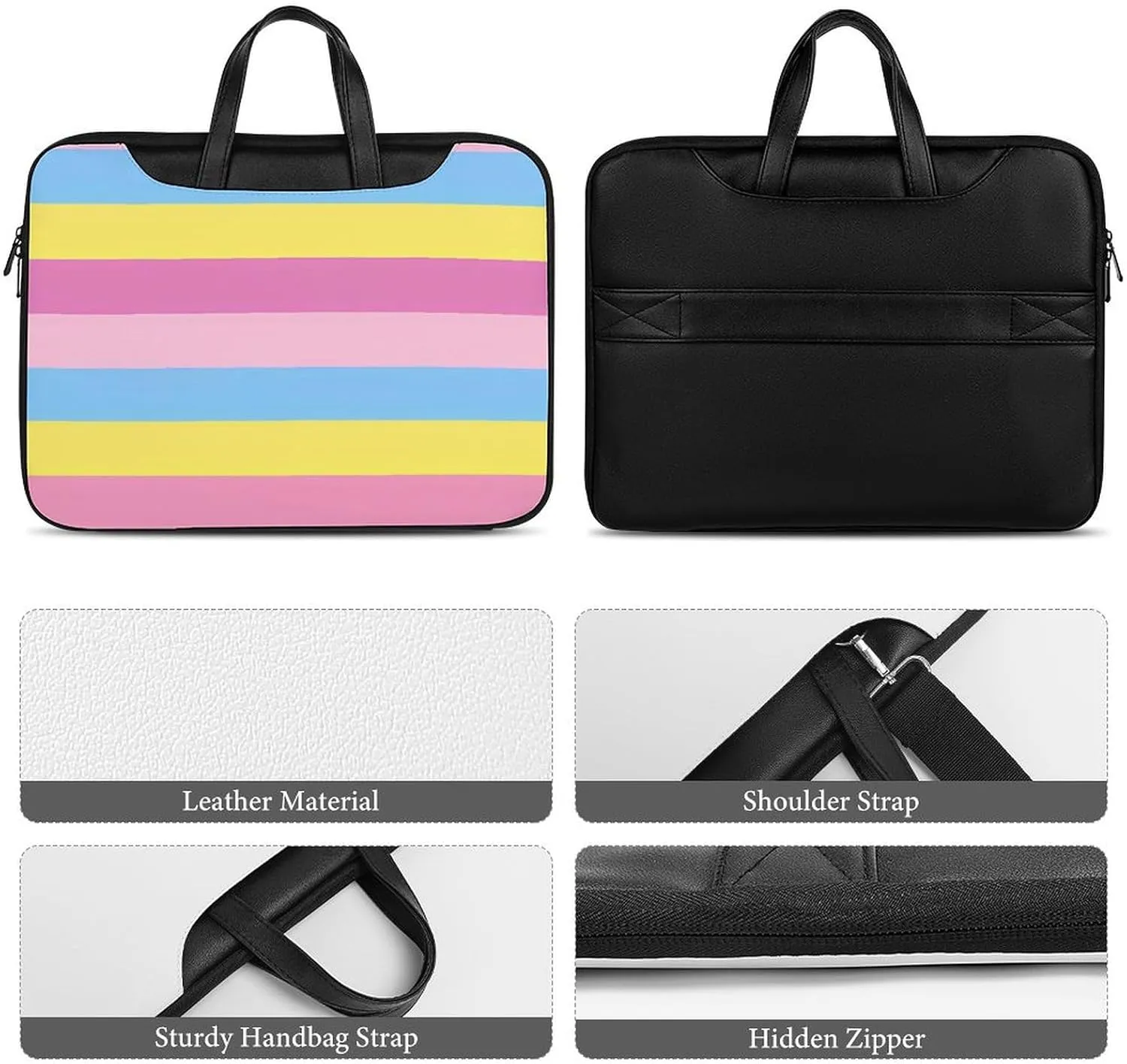 LGBT Transgender Pride Flag Laptop Tote Bag Waterproof Computer Carrying Case Business Office Briefcase