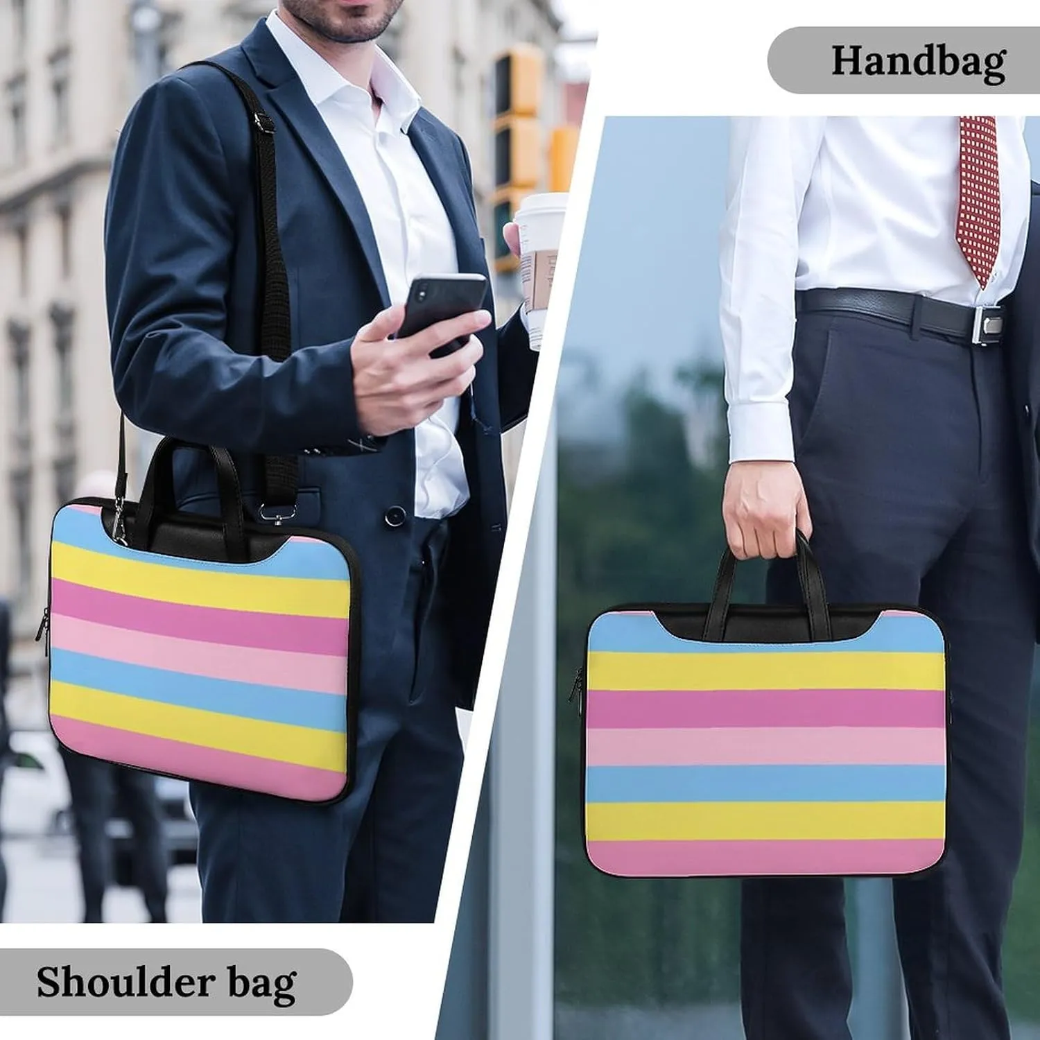 LGBT Transgender Pride Flag Laptop Tote Bag Waterproof Computer Carrying Case Business Office Briefcase