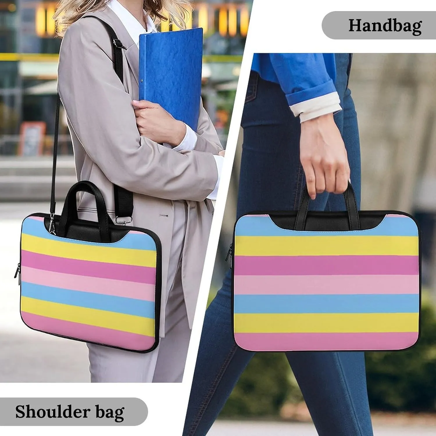 LGBT Transgender Pride Flag Laptop Tote Bag Waterproof Computer Carrying Case Business Office Briefcase