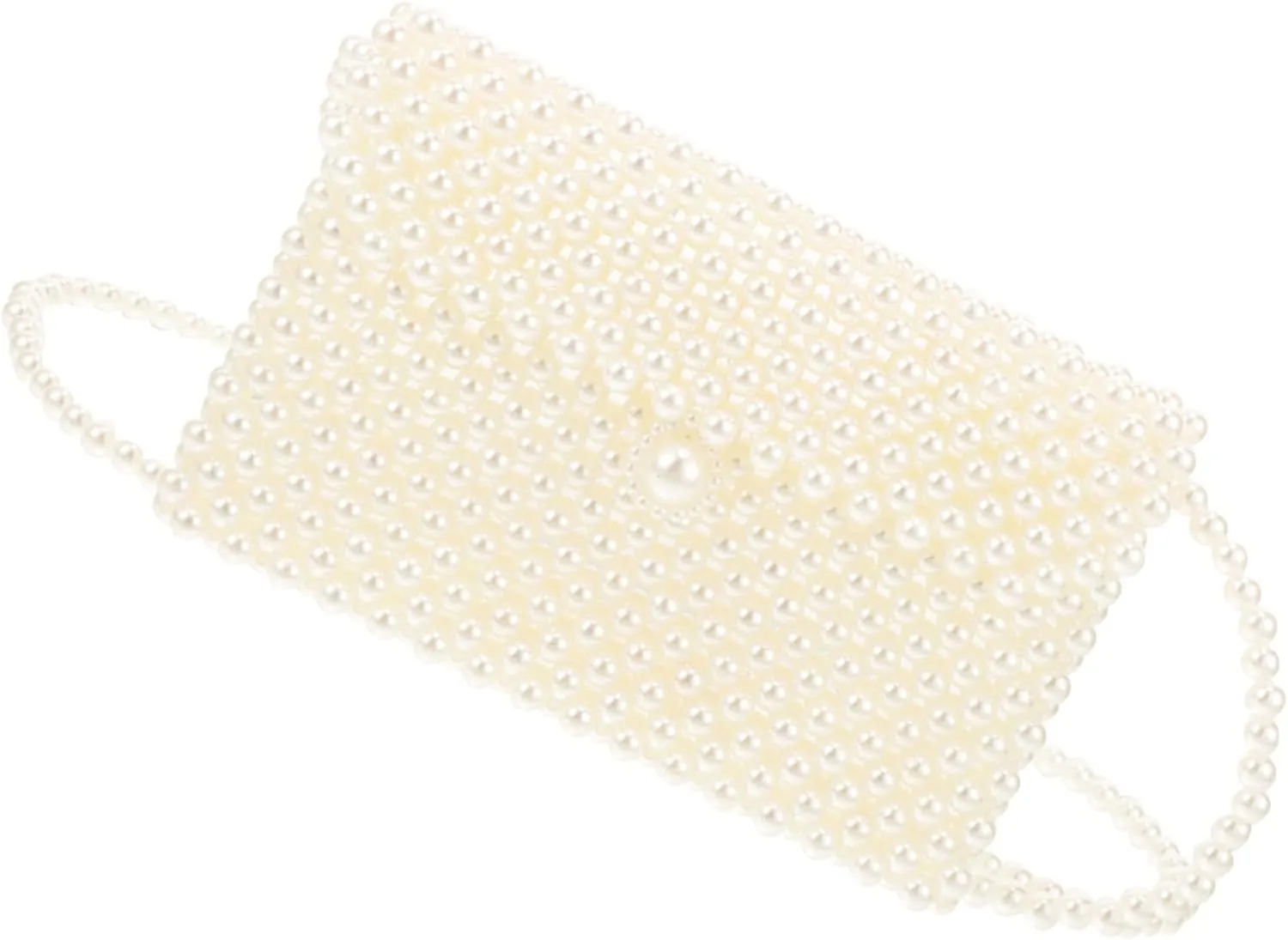 LIFKOME Handmade Pearl Bag Elegant Beaded Evening Clutch Purse for Women Stylish Phone Pouch for Weddings Parties and Casual Wear White