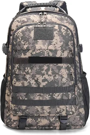 Light tactical backpack, College backpacksUSB charging port Hiking/climbing/camping/outdoor travel backpack (01#Camouflage grey)