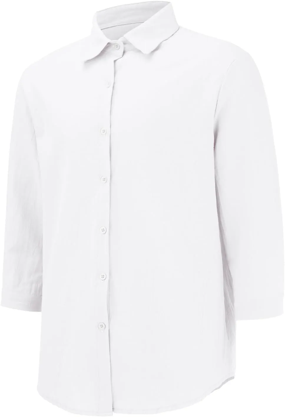 Linen Shirts for Men Big and Tall Casual Button Down Long Sleeve Solid Spread Collar Shirt Summer Hawaiian Beach Tops