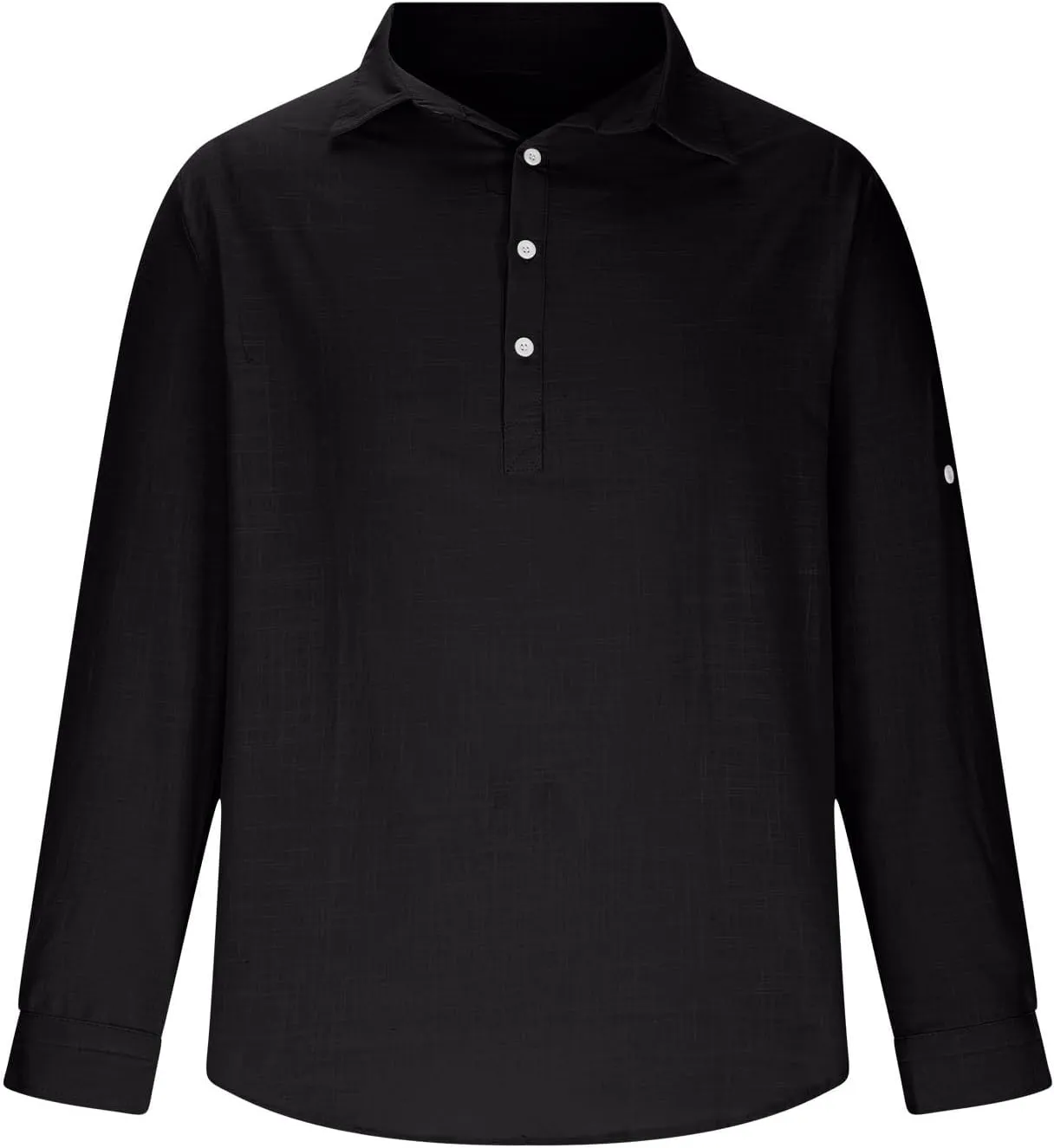 Linen Shirts for Men Casual Button Down Shirt Loose Long Sleeve Collared Tops Casual Vacation Holiday Beach Tshirt