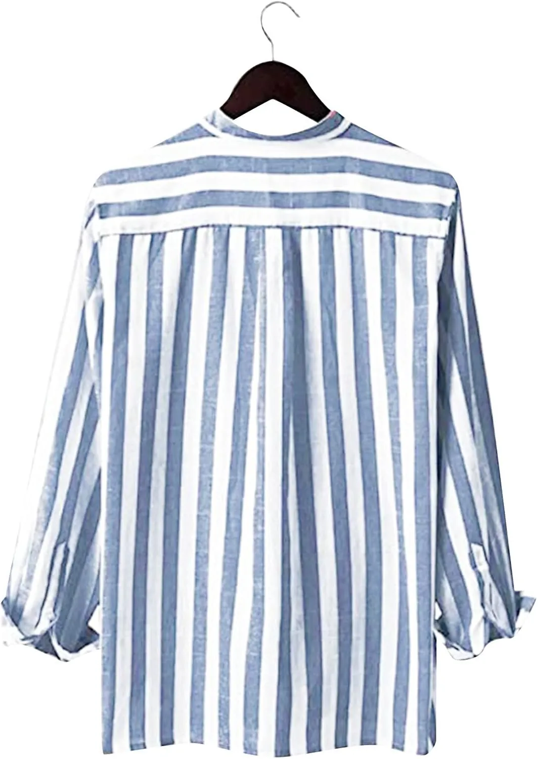 Long Sleeve Shirts for Men Buckle Collar Pocket Long Sleeve Shirt Top Long Sleeve Shirt Mens Dress Shirts Button