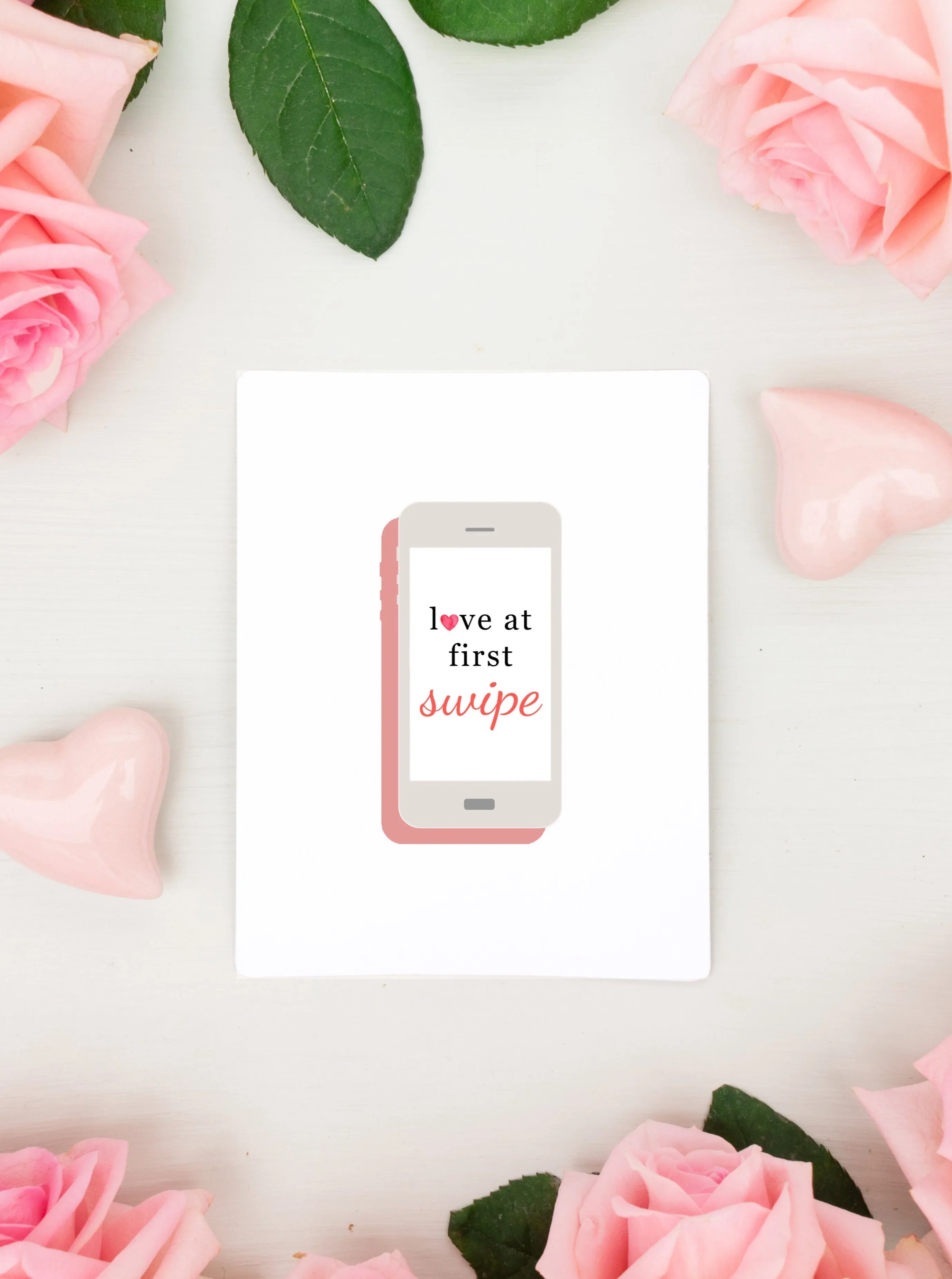 Love At First Swipe Happy Valentine's Day Card