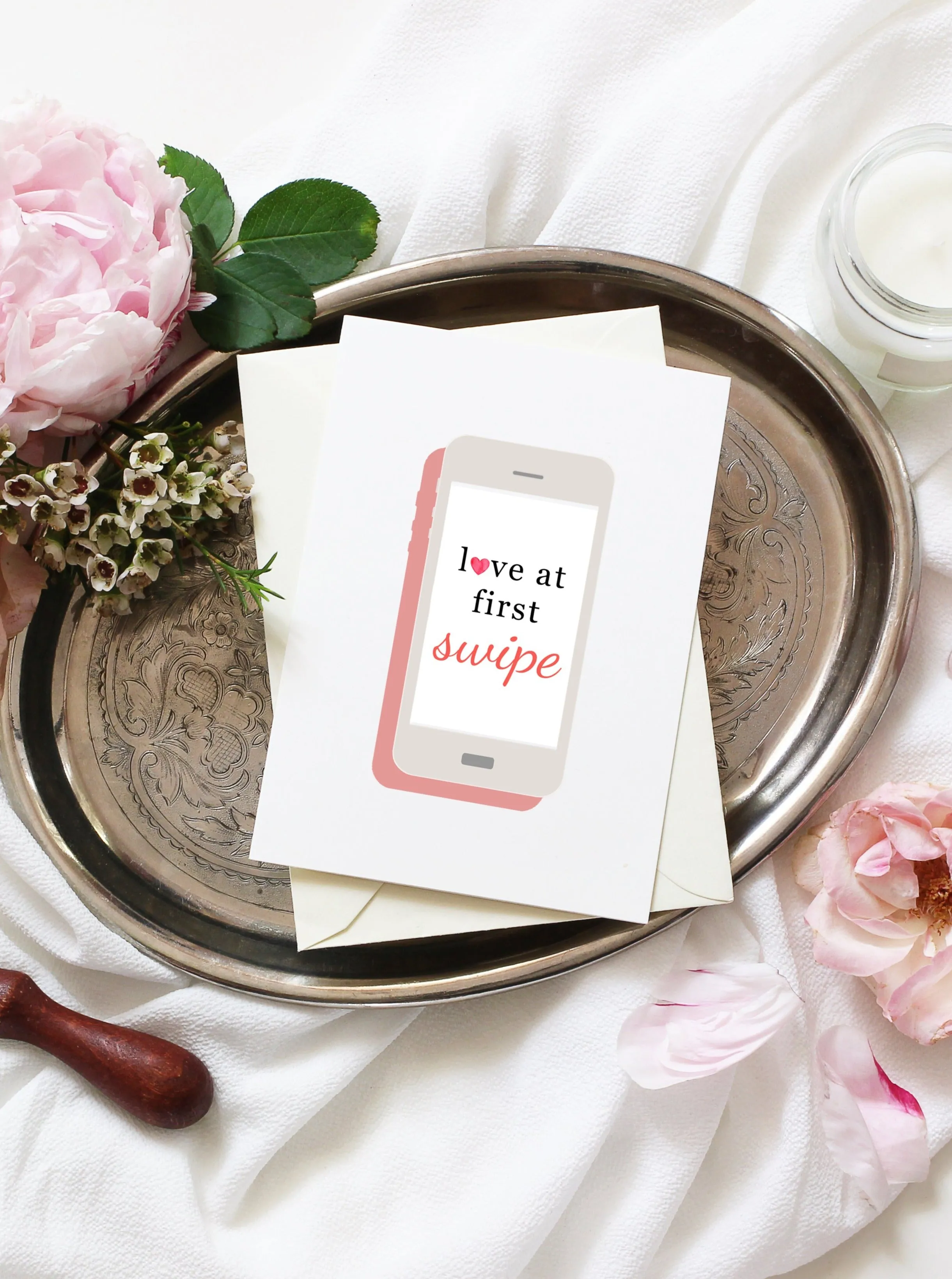 Love At First Swipe Happy Valentine's Day Card