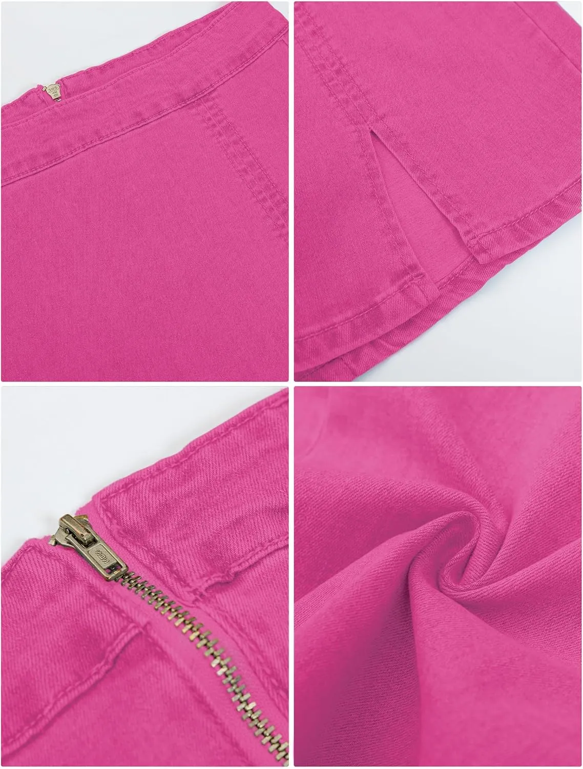 luvamia Jean Skirt for Women with Slit High Wasited Bodycon Stretch Pencil Mini Short Denim Skirts