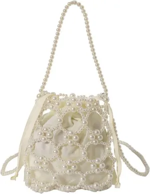 Luxury Pearl Bag Chain Bag Purse Bags, Artificial Pearl Clutch Crossbody Handmade Bags Evening Bags for Party Wedding Bridal Party Travel Prom 05