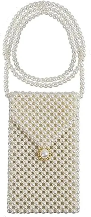 Luxury Pearl Bag Chain Bag Purse Bags, Artificial Pearl Clutch Crossbody Handmade Bags Evening Bags for Party Wedding Bridal Party Travel Prom 56