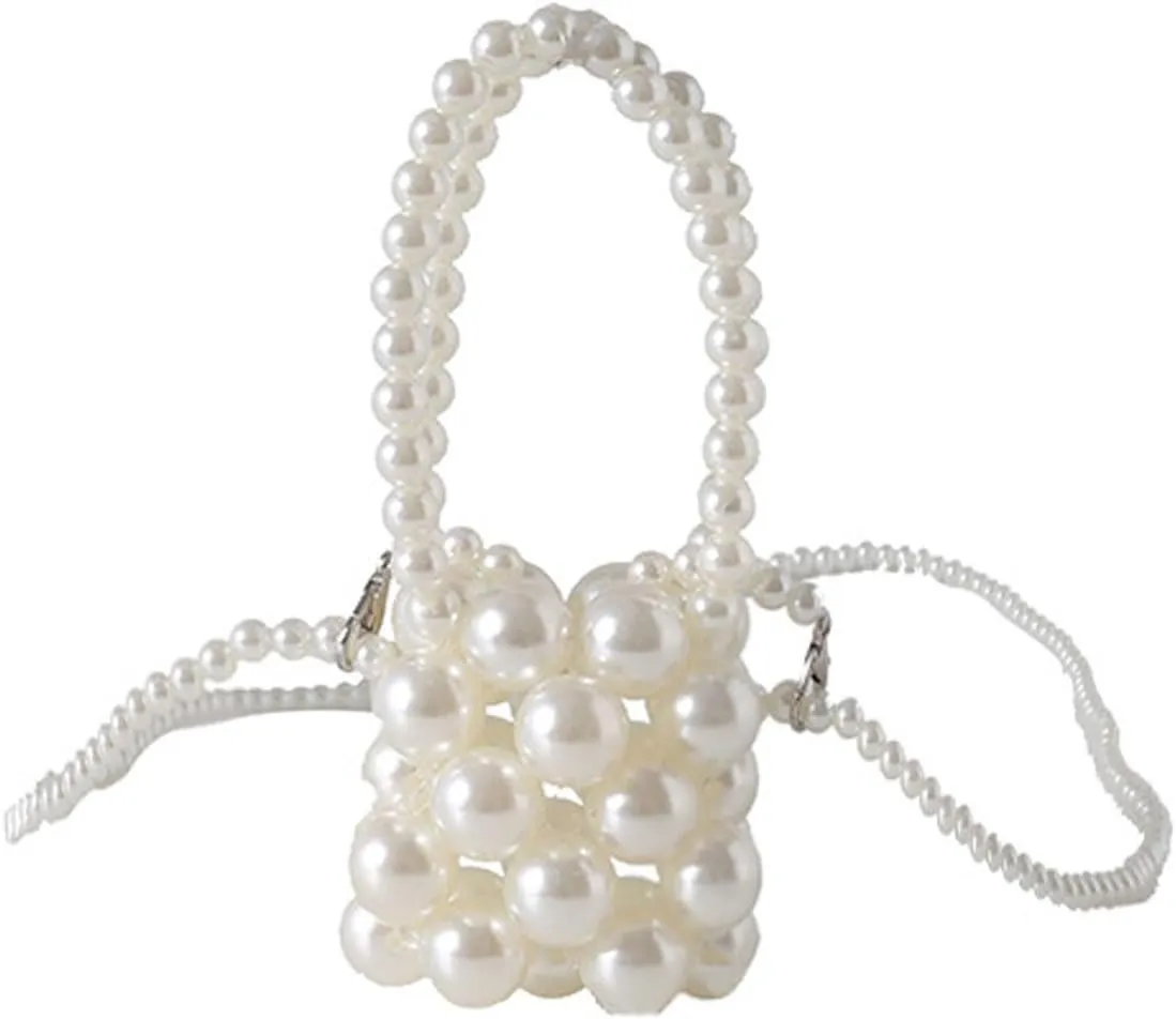 Luxury Pearl Bag Chain Bag Purse Ladies Beaded Cross Body Shoulder Bag Handmade Bags Women's Clutches for Wedding Party Bridal Party Gifts for Girls Women 01