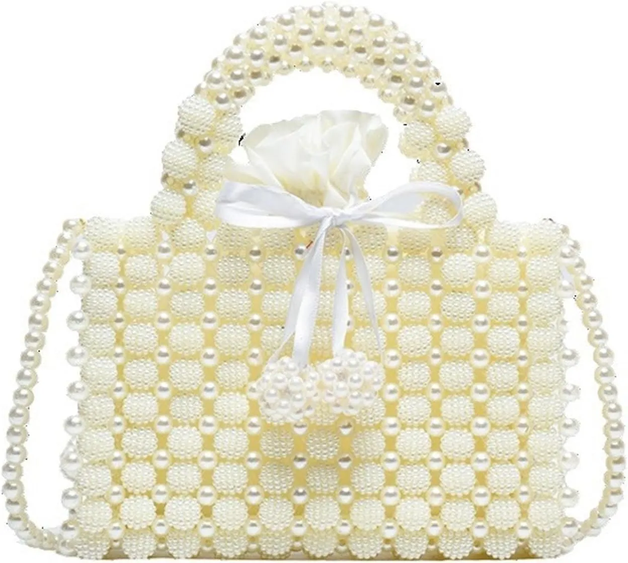 Luxury Pearl Bag Chain Bag Purse Ladies Beaded Cross Body Shoulder Bag Handmade Bags Women's Clutches for Wedding Party Bridal Party Gifts for Girls Women 28