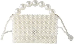 Luxury Pearl Bag Chain Bag Purse Ladies Beaded Cross Body Shoulder Bag Handmade Bags Women's Clutches for Wedding Party Bridal Party Gifts for Girls Women 29