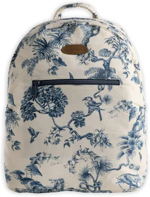 Maison d' Hermine Backpack for Women Men Cotton Shoulder Multipurpose Rucksack with Small Pouch Lightweight Multi Pocket Bag for Travel Work Beach Daypack Perfect for Gift (Bonobo - Blue)