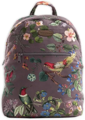 Maison d' Hermine Backpack for Women Men Cotton Shoulder Multipurpose Rucksack with Small Pouch Lightweight Multi Pocket Bag for Travel Work Beach Daypack Perfect for Gift (Eden - Violet)