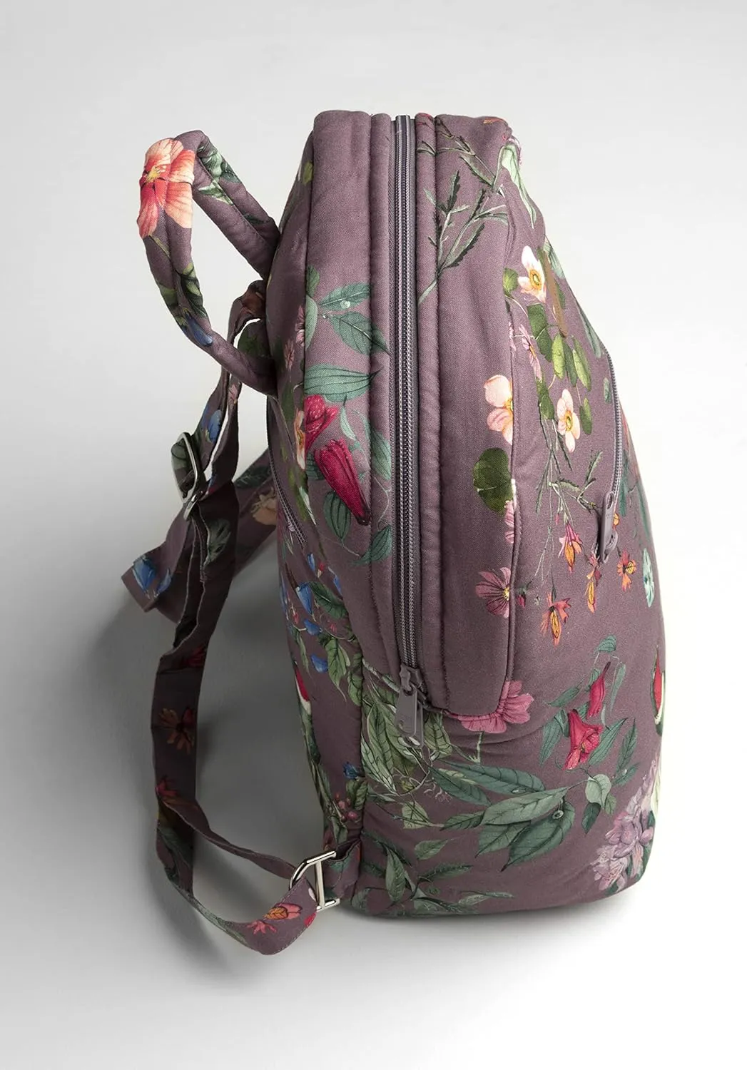 Maison d' Hermine Backpack for Women Men Cotton Shoulder Multipurpose Rucksack with Small Pouch Lightweight Multi Pocket Bag for Travel Work Beach Daypack Perfect for Gift (Eden - Violet)