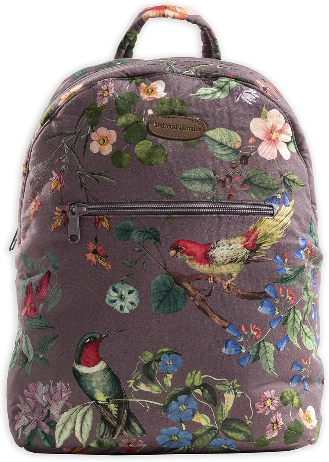 Maison d' Hermine Backpack for Women Men Cotton Shoulder Multipurpose Rucksack with Small Pouch Lightweight Multi Pocket Bag for Travel Work Beach Daypack Perfect for Gift (Eden - Violet)