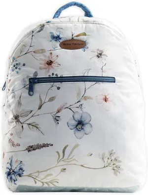 Maison d' Hermine Backpack for Women Men Cotton Shoulder Multipurpose Rucksack with Small Pouch Lightweight Multi Pocket Bag for Travel Work Beach Daypack Perfect for Gift (Ice Florals)