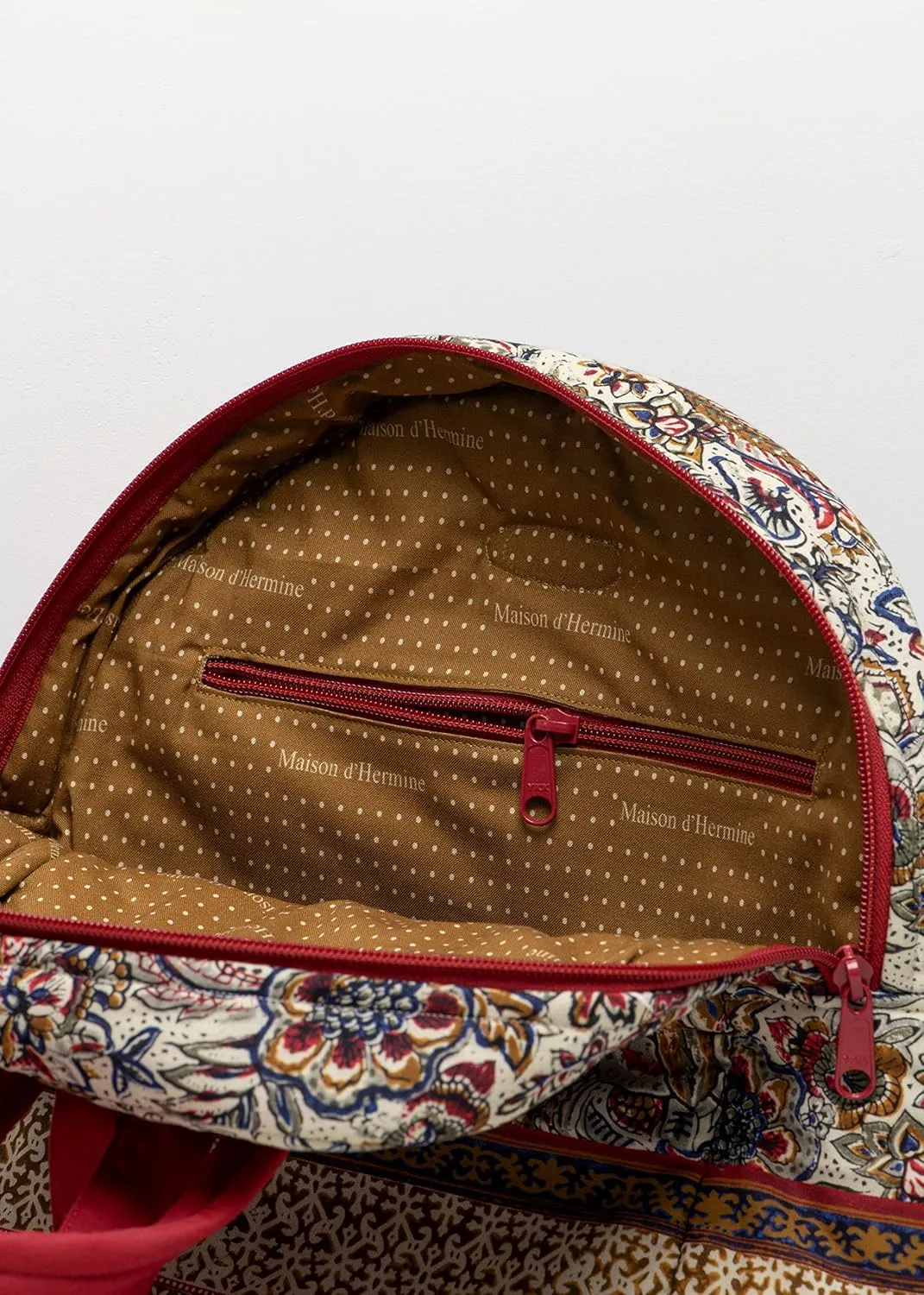 Maison d' Hermine Backpack for Women Men Cotton Shoulder Multipurpose Rucksack with Small Pouch Lightweight Multi Pocket Bag for Travel Work Beach Daypack Perfect for Gift (Jaipur)